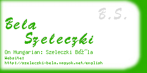 bela szeleczki business card